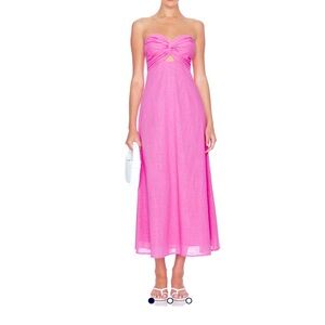 Revolve SNDYS Lilly Strapless Dress in Pink Size Small